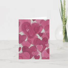 Watercolor Hearts Valentine Dankeskarte