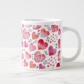 Watercolor Hearts Valentine Jumbo-Tasse (Rechts)