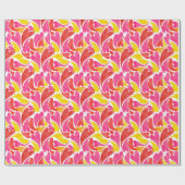 Watercolor Hearts Valentines Love Pink Red Yellow Geschenkpapier (Flach)