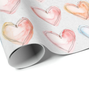 Watercolor Hearvingpapier Geschenkpapier