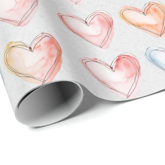 Watercolor Hearvingpapier Geschenkpapier (Rolleneckpunkt)