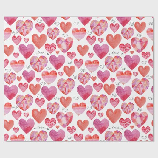 Watercolor Hearvingpapier Geschenkpapier (Flach)