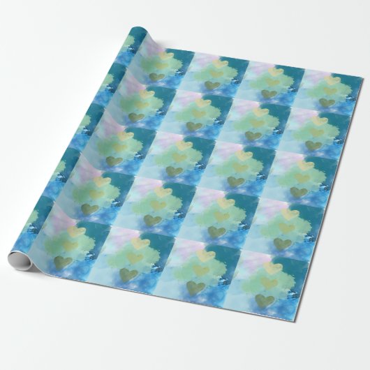 Watercolor Hearvingpapier Geschenkpapier (Ungerollt)