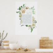 Watercolor Hebrew Eshet Chayil Shabbat Poster (Küche)