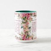 Watercolor Hebrew Shema Israel Jüdisches Gebet Tasse (Zentrum)