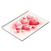 Watercolor-Heft mit Herzen Notizblock (Linke Seite)