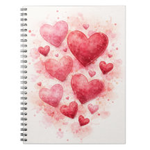 Watercolor-Heft mit Herzen