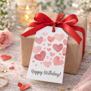 Watercolor-Heirats- Geburtstag Geschenkanhänger