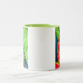 Watercolor Heliconia Tropical Blume Zweifarbige Tasse (Mittel)