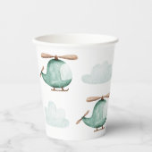 Watercolor Helicopter | Baby Shower or Birthday Pappbecher (Vorderseite)