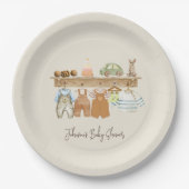 Watercolor Hello Baby Boho Kinderzimmer Babydusche Pappteller (Vorderseite)