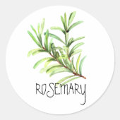 Watercolor Herb Rosemary Runder Aufkleber (Vorderseite)