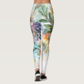 Watercolor Herbal Splashes Leggings (Rückseite)