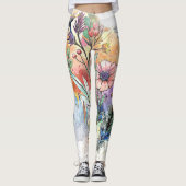 Watercolor Herbal Splashes Leggings (Vorderseite)