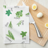 Watercolor Herbs Kitchen Hand Towel Geschirrtuch (Viertel Falte)