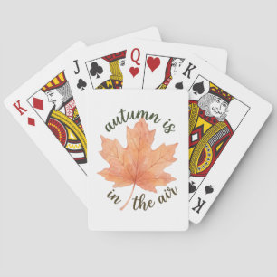 Watercolor Herbst-Ahornblatt Herbst ist in der Luf Spielkarten