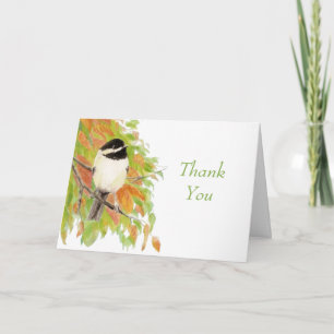 Watercolor Herbst Chickadee Hochzeit Vielen Dank Dankeskarte