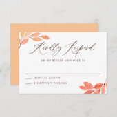 Watercolor Herbst-Hochzeit RSVP Begleitkarte (Vorne/Hinten)