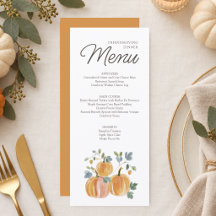 Watercolor Herbst-Kürbis-Friendsgiving-Dinner