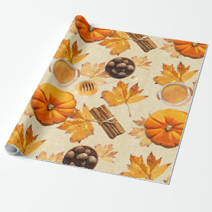 Watercolor-Herbst-magische Vintage Gerüche Geschenkpapier
