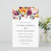 Watercolor Herbstblüten Hochzeitsfeiern (Stehend Vorderseite)