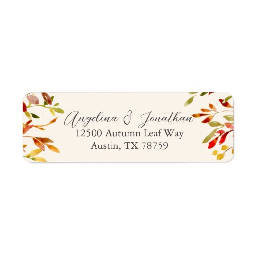Watercolor Herbstleaves Hochzeitsstimmung - Rückse (Vorne)