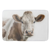 Watercolor Hereford Cow Portrait Badematte (Vorderseite)