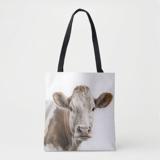 Watercolor Hereford Cow Portrait Tasche (Vorderseite)