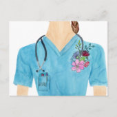 Watercolor Hero Nurse Postkarte (Vorderseite)