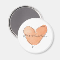 Watercolor Herz Hochzeit im Herbst Orange