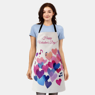 Watercolor-Herz-Melodie Valentinstag Schürze