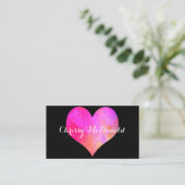 Watercolor-Herz mit personalisierten Informationen Visitenkarte (Stehend Vorderseite)