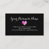 Watercolor-Herz mit personalisierten Informationen Visitenkarte (Rückseite)