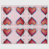 Watercolor Herz Wrapping Paper Geschenkpapier (Flach)