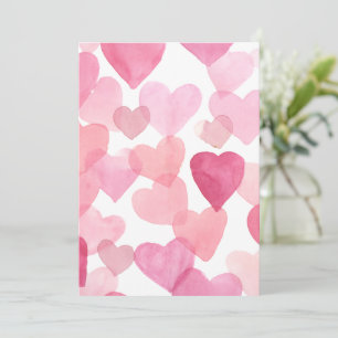 Watercolor-Herzen-Druck, Valentinstag-Druck,  Feiertagskarte