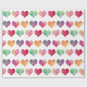 Watercolor-Herzen - Liebe Geschenkpapier (Flach)