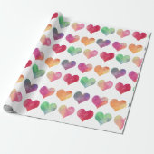 Watercolor-Herzen - Liebe Geschenkpapier (Ungerollt)