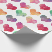 Watercolor-Herzen - Liebe Geschenkpapier (Ecke)