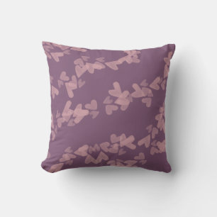 Watercolor-Herzen Schwimmende Stempel Pink Mauve   Kissen