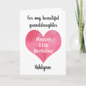 Watercolor Herzlichen Glückwunsch 11. Geburtstagsf Karte (Vorderseite)