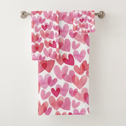 Watercolor Herzmuster Badhandtuch Set (Insitu)