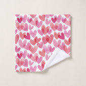 Watercolor Herzmuster Badhandtuch Set (Waschlappen)