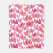 Watercolor Herzmuster Fleecedecke (Vorderseite)