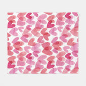 Watercolor Herzmuster Fleecedecke (Vorderseite (Horizontal))