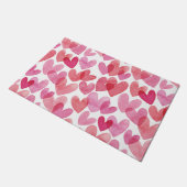Watercolor Herzmuster Fußmatte (Schrägansicht)
