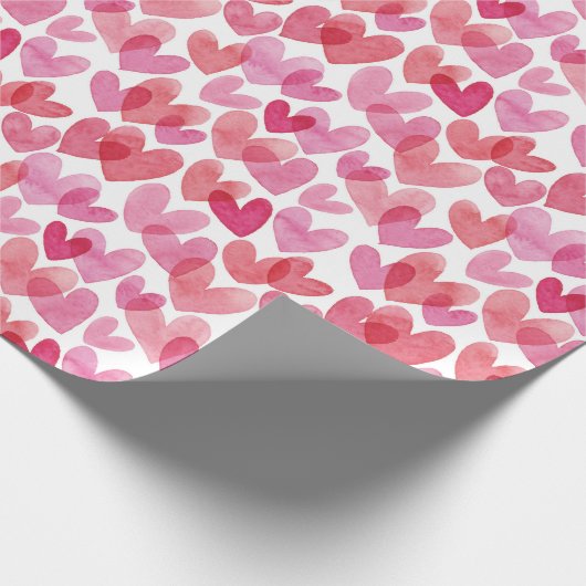 Watercolor Herzmuster Geschenkpapier (Ecke)