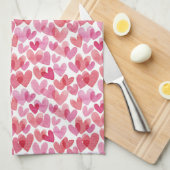 Watercolor Herzmuster Geschirrtuch (Viertel Falte)