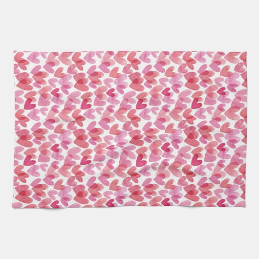 Watercolor Herzmuster Geschirrtuch (Horizontal)