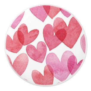 Watercolor Herzmuster Keramikknauf