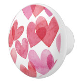 Watercolor Herzmuster Keramikknauf (Rechts)